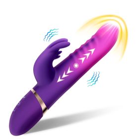 Triple Motor Thrusting Rabbit Vibrator, Heated G Spot Dildo with 8 Vibration & 3 Thrusting Modes, Clitoral Stimulator for Women Triple Motor Thrusting Rabbit Vibrator, Heated G Spot Dildo with 8 Vibration & 3 Thrusting Modes, Clitoral Stimulator for Women